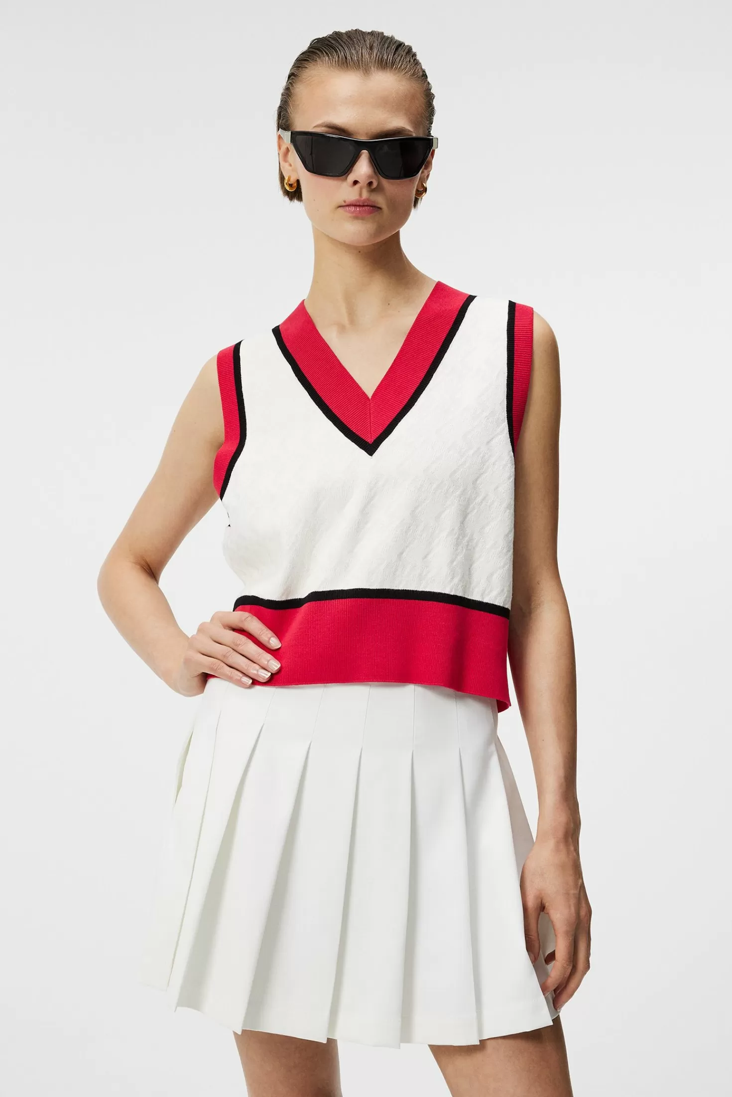 Stickat<J.Lindeberg Barbados Knitted Vest Estate Blue