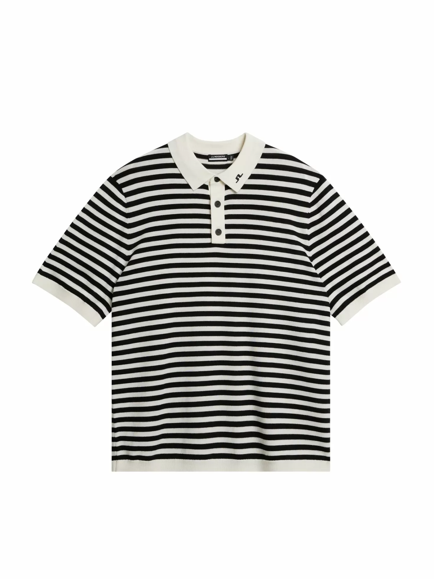 Stickat | Polotröjor<J.Lindeberg Darrell Stripe Loose Polo Black