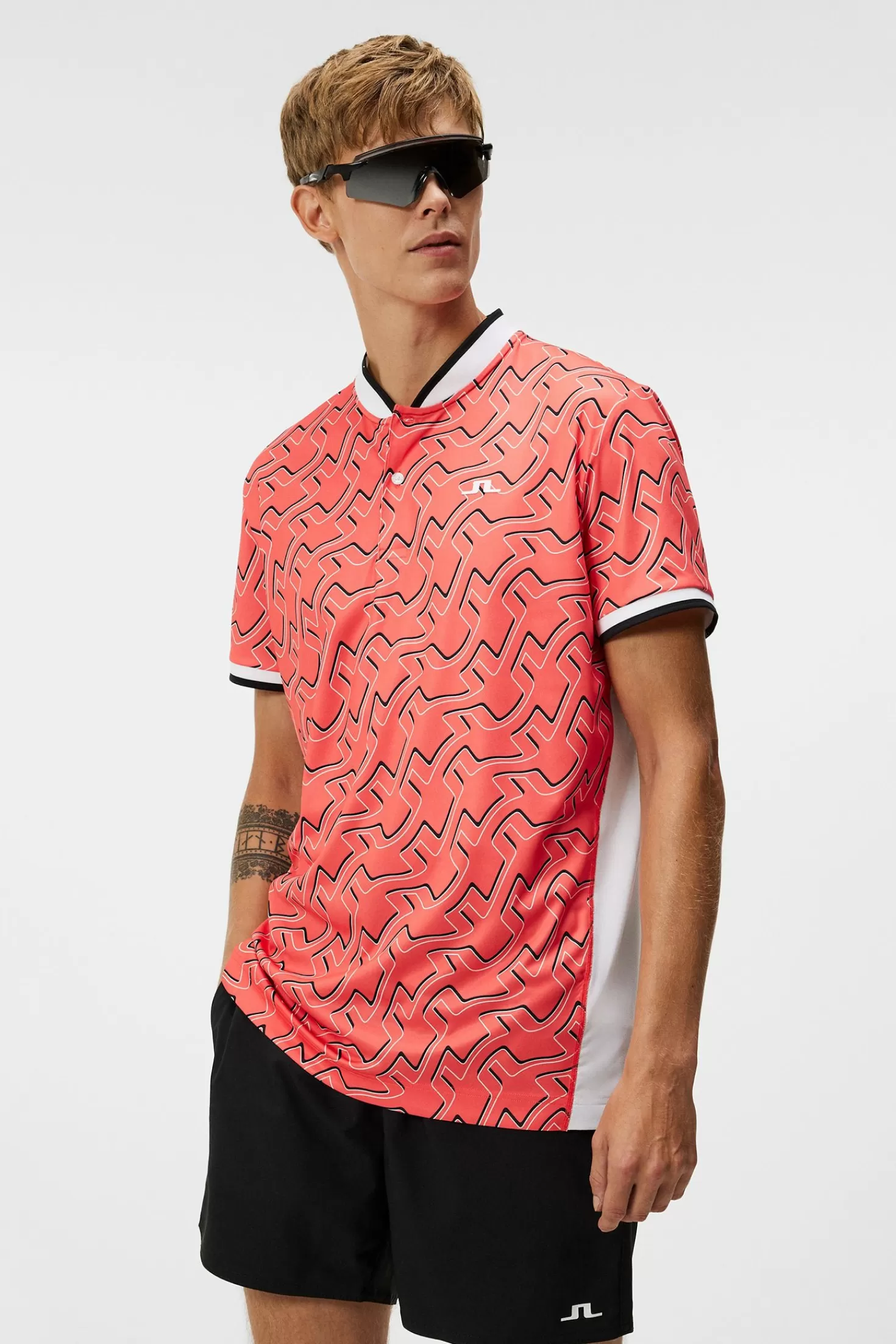 Polotröjor<J.Lindeberg Jensen Print Reg Fit Polo Outline Bridge Wave Coral