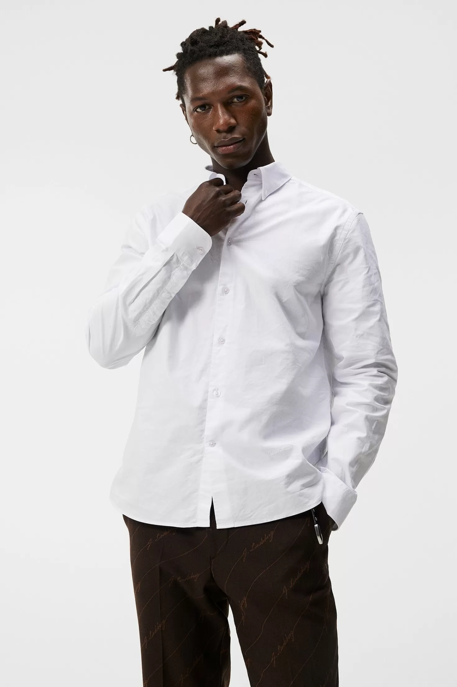 Skjortor<J.Lindeberg Stretch Oxford Org Slim Shirt White